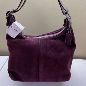 Vintage Coach Purple Suede Hobo Bag